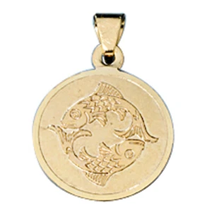 Ciondolo Jobo segno zodiacale pesci oro giallo 333 opaco ciondolo segno zodiacale - Foto 1 di 2