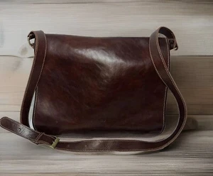Bolso Bandolera Bolso de Negocios BiBi Firenze Mensajero Cuero Caoba Maletín - Imagen 1 de 12