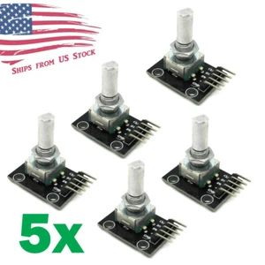 5Pcs KY-040 Rotary Encoder Module Knob Push Button w Theaded Shaft + Nut Arduino - Picture 1 of 6