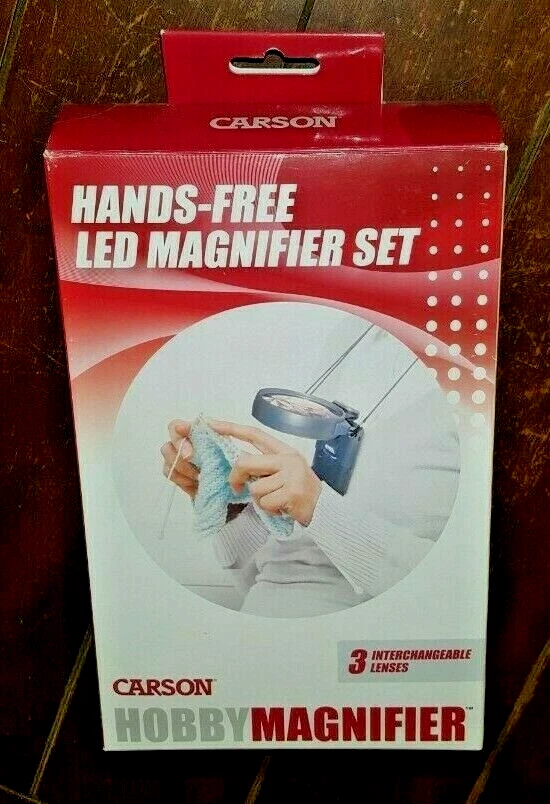 Carson Hands Free LED Magnifier Set with 3 Interchangeable Lenses ~ Item #HM-30 - Image 1 of 2