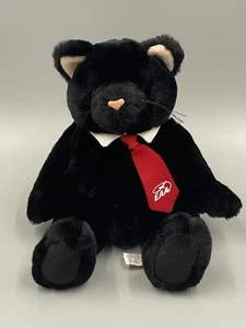 Velvets by Greek Black Kitty Cat W/ EAA Red Tie Plush Stuffed Animal 8" - Picture 1 of 7