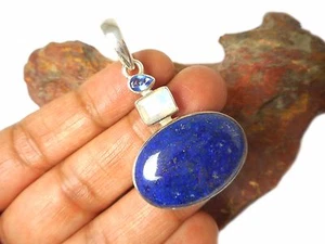 COLGANTE de piedras preciosas 925 lapis / piedra lunar / plata esterlina cianita - Imagen 1 de 5