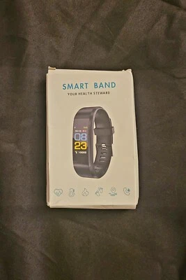 BANDA INTELIGENTE su administrador de la salud reloj contador de pasos comprobador de frecuencia cardíaca negro NUEVO Foto 1 de 4