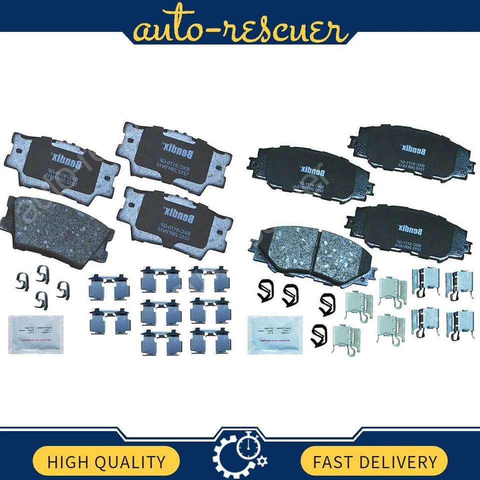 Juego de 2 pastillas de freno de disco delanteras traseras para Toyota RAV4 2006~2018 Foto 1 de 3