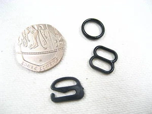 30 Stck. Schwarz BH Riemenverstellung Schieber 8 mm O Ring Haken BH Dessous Zubehör - Bild 1 von 1