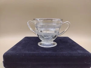 Anillo de platino con bandas EAPG Anchor Hocking 1927-1933 cuchara de azúcar usado  - Imagen 1 de 7