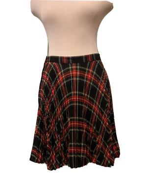 Vintage 90s Street Wear Carole Little Tartan Plaid Pleated Skirt - Image 1 of 4