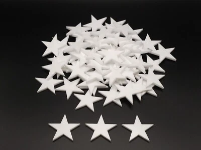 Estrellas acrílicas de plástico blanco suministros artesanales bandera estrellas hágalo usted mismo 1/8" de espesor Foto 1 de 4