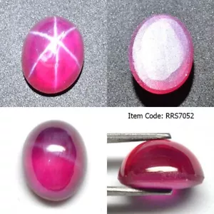 6.95 Ct 11.4x9 MM Red Ruby Star Sapphire 6 Rays Lab Created Corundum RRS7052 - Picture 1 of 5