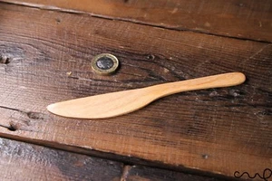 Handmade Light Brown Wooden Butter Knife Jam Cheese Spreader Solid Timber 16.6 - Picture 1 of 5