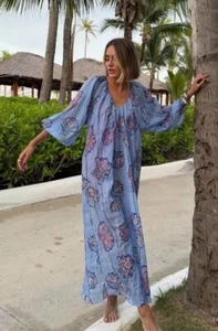 ZARA NWT $129 WOMAN PRINTED RAMIE ZW TUNIC DRESS MULTICOLORED 3474/181 - Picture 1 of 16