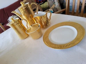Royal Worcester Gold Lustre Coffee Pot, Water Jug, Milk & Sugar - Picture 1 of 19