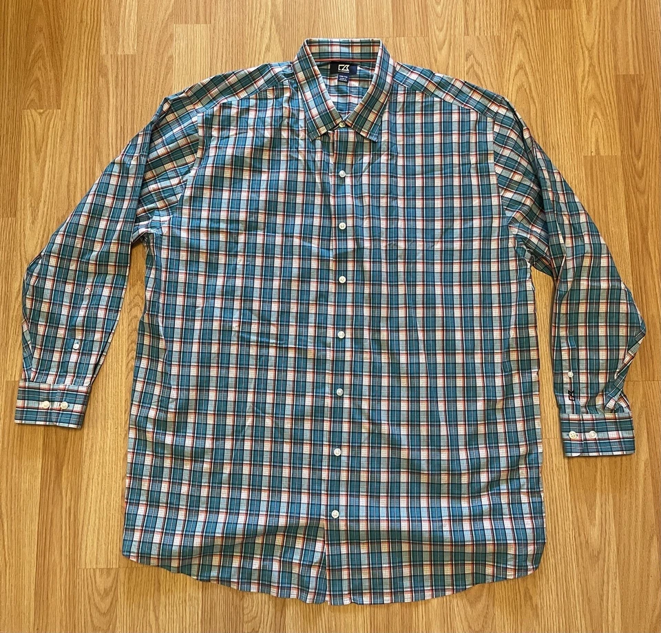 Camisa de manga larga con botones Cutter And Buck para hombre Foto 1 de 4