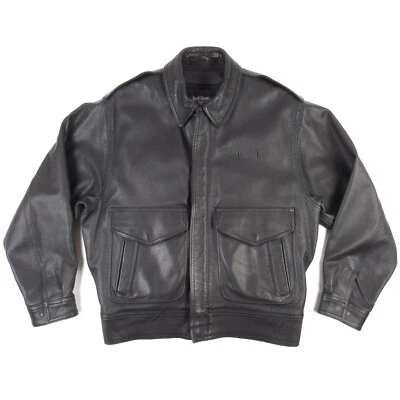 Chaqueta de cuero Gibson & Barnes Skyliner de piel de cabra para hombre 42T forro aislante negro Foto 1 de 4