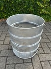 Vintage Konditor Tortentransportbehälter Etagen Behälter Aluminium D:37cm