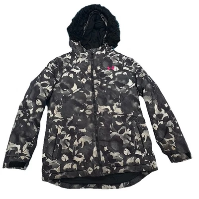 Chaqueta Under Armour Storm Niños Floral Camuflada Negra y Gris Peso Pesado Talla YLG Foto 1 de 4