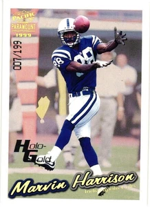 MARVIN HARRISON /199 1999 PACIFIC PARAMOUNT HOLO-GOLD PARALLEL #99 COLTS HOF - Picture 1 of 2