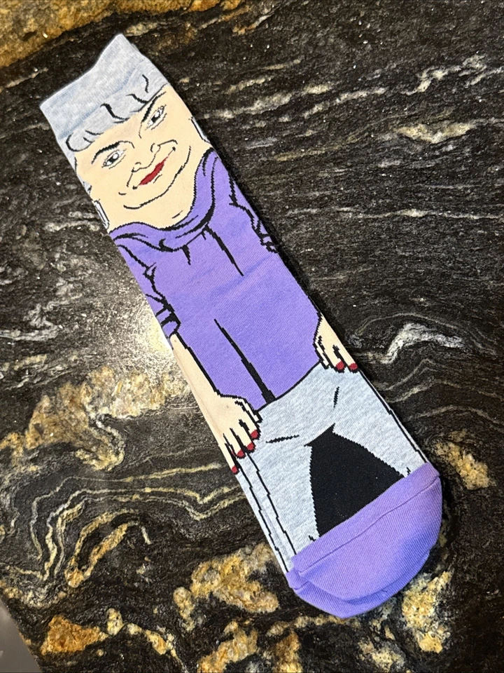 DOROTHY: GOLDEN GIRLS CALCETINES Crew Gris Púrpura Retro Años 80 Personaje de TV ADULTO Foto 1 de 3