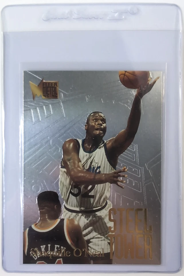 Shaquille O’Neal #7 Fleer 1995-96 torre de acero de metal, gema GSC como nueva 10, rápida Foto 1 de 3