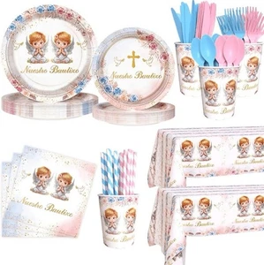 194 Teile Boho Nuestro Bautizo Taufe Party Deko Zubehör Zwillinge Erste Heilige - Bild 1 von 8
