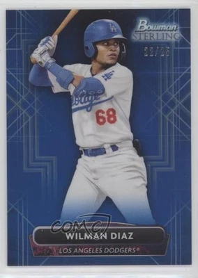 2022 Bowman Sterling Prospects Blue Refractor /25 Wilman Diaz #BSP-100 - Image 1 of 2
