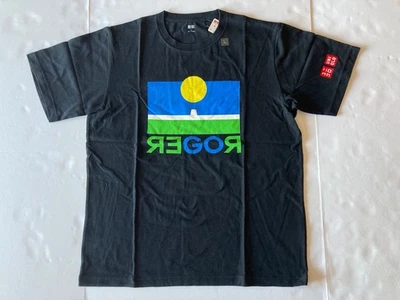 Uniqlo Roger Federer US Open 2021 GO ROGER Tennis Shirt L Black E446237-009 New - Image 1 of 4