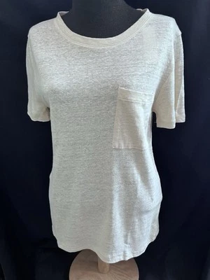 J.Crew Khaki Tan Short Sleeve Linen Pocket Tee - Size XS    New With Tag! - Image 1 of 2