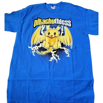 Camiseta Gildan Meninos Azul Médio Pikachu Impressão em Tela Sem Pikachu Não Usada NOVA - Imagem 1 de 4