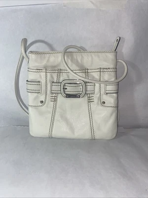 Cartera Bandolera Vintage TIGNANELLO Cuero Blanco Suave Diseño Colorido Interior Foto 1 de 4