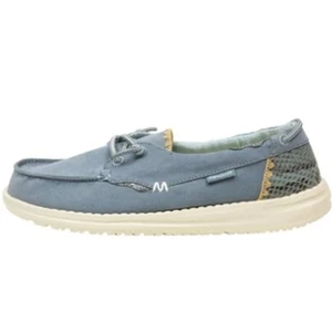 Hey Dude Women's Laila Python Aurora Blue Size 6 | Women's Lace Up Loafers - Picture 1 of 11