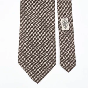 Corbata de seda a cuadros marrón con logotipo de GUCCI CORBATA - Imagen 1 de 6