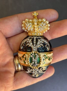 Joan Rivers Faberge inspirierte Ei Brosche Anstecknadel signiert - Bild 1 von 3