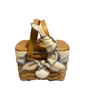 Longaberger Vintage 1999 Good Ole Summetime Basket Shell Swinging Griffe Liner - Bild 1 von 10