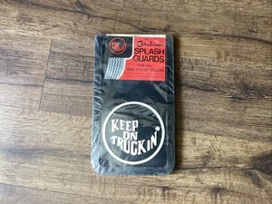 NOS “Keep On Truckin” Groboski Splash Guards Mud Flaps Black For Mini Pickups - Picture 1 of 5
