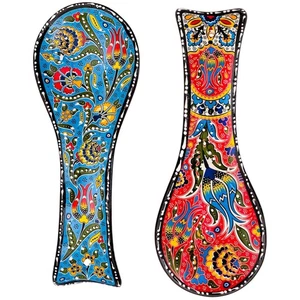 Spoon Rest Set of 2 - Ceramic Spoon Holder for Stovetop & Kitchen Counter - D... - Bild 1 von 9