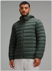 Lululemon Navigation Stretch 700-Fill Down Puffer Hoodie Rainforest Green XXL - Picture 1 of 12