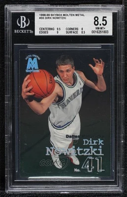Skybox Molten Metal Smiths 1998-99 Dirk Nowitzki #35 BGS 8,5 Rookie RC HOF Foto 1 de 2