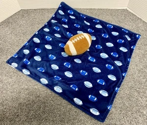 Football Carter's Navy Blue Lovey Lovie Security Blanket Plush Brown Sports - Picture 1 of 5