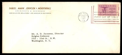 Mayfairstamps US FDC 1957 American Inst Architects Centennial Columns First Day - Image 1 of 2