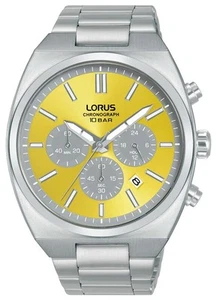 Lorus Men's Sports Chronograph (43mm) Yellow Dial / Stainless Steel RT367KX9 - Picture 1 of 2