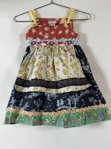 Matilda Jane size 4 Apron dress adjustable straps woodland floral - Picture 1 of 10