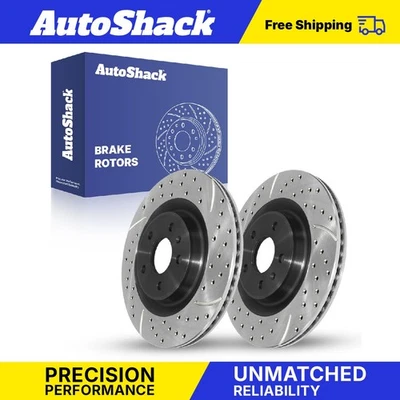 Rear Drilled Slotted Brake Rotors for 2013-2025 Audi Q5 2015-2025 Porsche Macan - Image 1 of 3