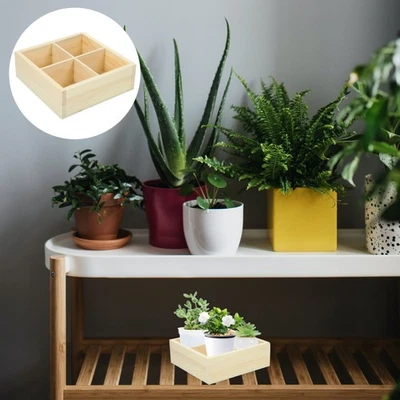  Holztablettfach, Holztablett, Holzpflanzgefäß, Kleinartikelbox, - Bild 1 von 4