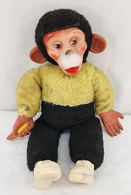 Vintage Rubber Face Mr. Bim Zippy Plush Monkey With Banana 18 Inch - Image 1 of 4