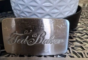Ted Baker womens black large Leather buckle rhinestones size 2 (10) - Picture 1 of 2