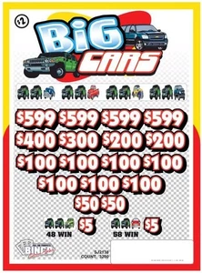 NEW pull tickets BIG CARS - $2 Instant Tabs - Picture 1 of 2