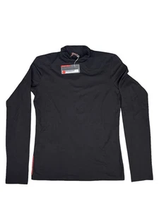 Vintage Y2K Prada Langarm Schwarz Stretch Shirt Red Tag Damen Medium Neu mit Etikett NEU - Bild 1 von 4