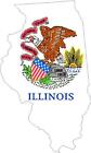 Illinois State Flag Vinyl Sticker Decal Il Outline Silhouette L