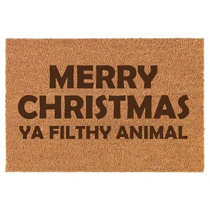 Coir Door Mat Entry Doormat Merry Christmas Ya Filthy Animal Funny - Picture 1 of 2