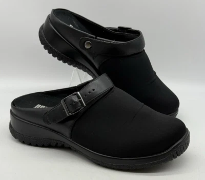 Zuecos negros Drew Savannah para mujer talla espalda abierta zapatos cómodos 7,5 WW Foto 1 de 4